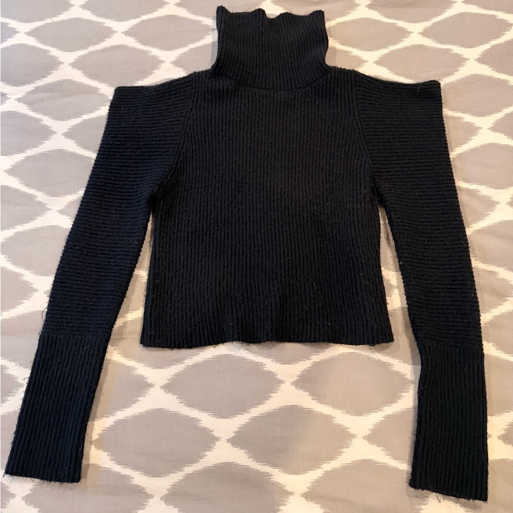 Women's Black Wool Turtleneck Sweater